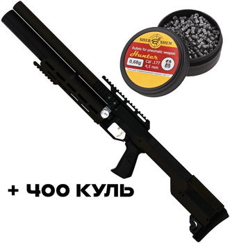 Пневматическая винтовка PCP Zbroia Sapsan TAC-M 550/300 (4.5мм, 35 Дж, черный) + Пули