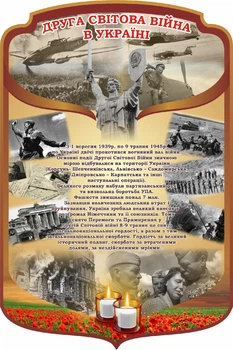 Стенд «Друга світова війна в Україні» 800мм×1200мм (Арт0897)