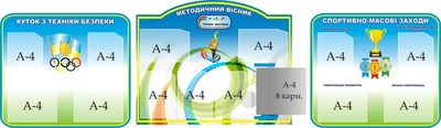Набір стендів для оформлення спортивної зали 840мм×740мм×2шт 1000мм×800мм (Арт0809)