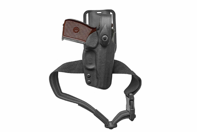 Поясна пластикова (кайдекс) кобура на понижувальній платформі + Molle A2TACTICAL для ПМ чорна (KD31)