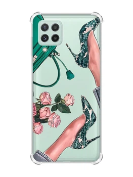 Чохол із потовщеними кутами на Samsung Galaxy A22 4G/M32/M22 :: Туфельки та квіти (принт 225)