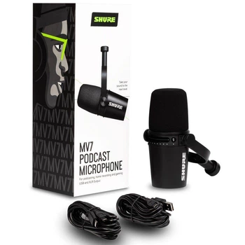 Студійний мікрофон для ПК стрімінгу подкастів SHURE MV7 (USB / XLR)