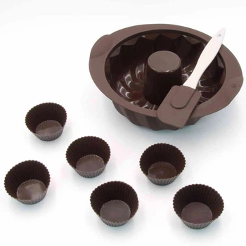 Набор форм для выпечки мафинов Lessner Chef Choco 10257 8 предметов коричневый