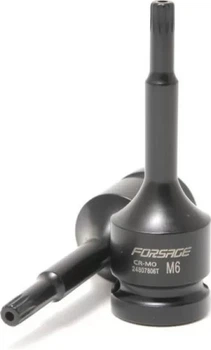 Головка Forsage 1/2" с насадкой Spline M6 с отверстием ударная глубокая (F-24807806T)