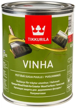 Краска для наружных деревянных поверхностей TIKKURILA VINHA (ТИККУРИЛА ВИНХА) 0.9л (VC), колеруется