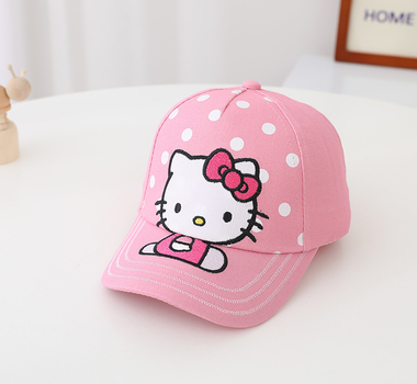 Кепка спортивная Бейсболка Hello Kitty для девочки 2-6 Лет розовая с котёнком 48-54 см (II) 33860