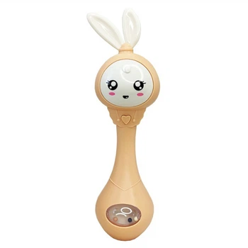Интерактивная игрушка-погремушка "Зайчик" Mega Zayka MGZ-1210(Peach)