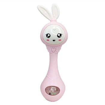 Интерактивная игрушка-погремушка "Зайчик" Mega Zayka MGZ-1210(Pink)