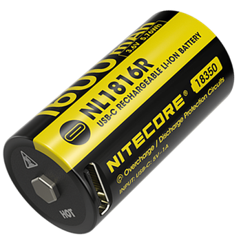Акумулятор 18350 (1600mAh, USB-C) Nitecore NL1816R