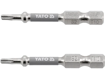 Насадка отверточная TORX T10 х 50 мм. HEX 1/4", покрытая никелем, 2 шт. YATO (YT-78031)