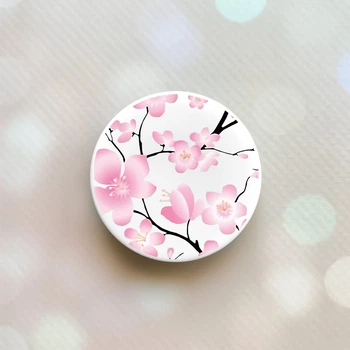 Держатель для смартфона / планшета попсокет Popsocket Белый :: Цветущая сакура (принт 282)