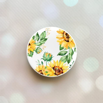 Держатель для смартфона / планшета попсокет Popsocket Белый :: Подсолнухи (принт 288)