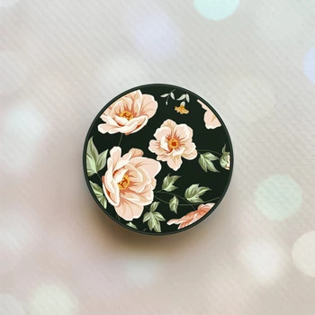 Держатель для смартфона / планшета попсокет Popsocket Черный :: Цветы пастельные (принт 277)