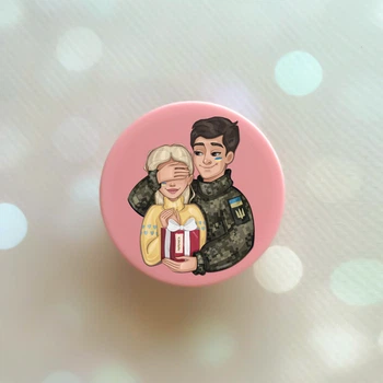 Держатель для смартфона / планшета попсокет Popsocket Розовый :: Подарок Победа (принт 178)