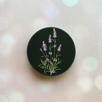 Держатель для смартфона / планшета попсокет Popsocket Черный :: Веточки лаванды (принт 266)