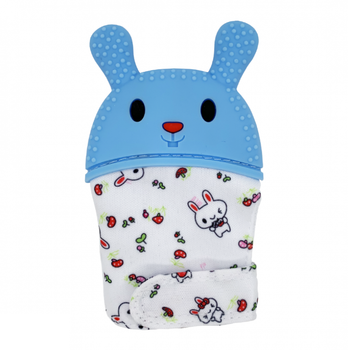 Прорезыватель-перчатка "Зайка" Синий 40046