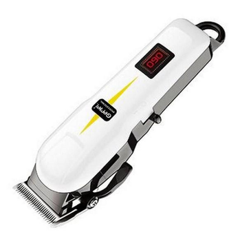 Машинка для стрижки волос и бороды аккумуляторная Gemei GM 6008 с индикатором заряда (3,6,9,12 мм) Белая