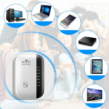 Підсилювач WiFi сигналу до 300 Мбіт/с (2,4G), в розетку бездротовий / Вайфай репітер / Ретранслятор (L)
