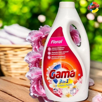 Гель для стирки Gama 3в1 Floral Универсальный с цветочным ароматом, 3 л ( 66 стирок )