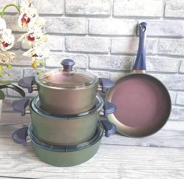 Набор посуды OMS Violet OMS-3016-Green 7 предметов