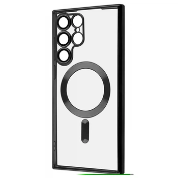 Чохол силіконовий з захистом камери WAVE Premium Metal Color Case with Magnetic Ring для Samsung Galaxy S22 Ultra black