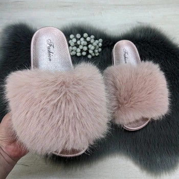 Шлепанцы женские Fashion меховые розовые 37р (23,3 см) 2764_3