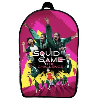 Рюкзак школьный Игра в кальмара (School Gear bag Squid Game 04) черный, 39 х 27 х 14 см