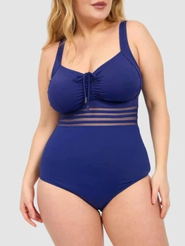 Слитный купальник большого размера Fuba 28006 темно-синий 9XL