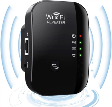 Беспроводной Wi-Fi репитер расширитель диапазона WI-FI ретранслятор усилитель WI-FI сигнала Черный