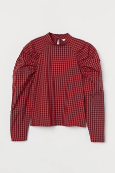 Блуза H&M M червоно-чорний клітинка 402942643