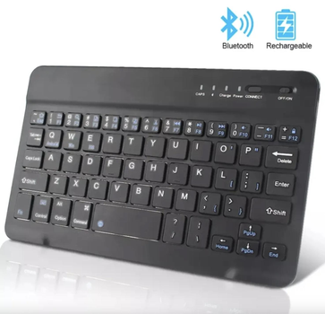 Бездротова акумуляторна клавіатура Bluetooth Magic Keyboard для ПК, телефону, ноутбука, планшета iPad Air/Pro 9.7"/10.2"/10.5"/10.9"/11"/12.9" (2017-2025р) Чорна