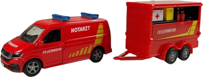 Pojazd Kids Globe Volkswagen T6 Straż pożarna z przyczepą (8713219488942)