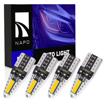 Комплект світлодіодних ламп NAPO PRO T10-7020-2smd W5W T10 колір світіння білий 4 шт