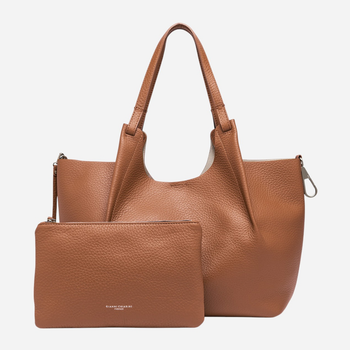 Zestaw (torebka shopper + kosmetyczka) damski skórzany