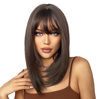 Парик Medium Ombre Brown, натуральные синтетические волосы