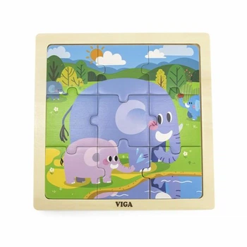 Деревянный пазл Viga Toys Слоники 9 элементов