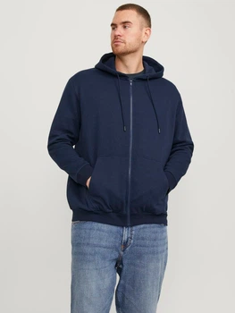 Толстовка на молнии мужская Jack & Jones 12250596 4XL Темно-синяя (5715501795052)