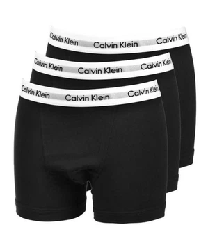 Набор боксеров мужских анатомических трусов удлиненный фасон Calvin Klein men boxer 3 шт в наборе, размер S черные, с белым поясом.