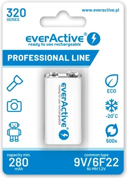 Акумулятор everActive EVHRL22-320 6LR61 (крона) 8.4V, 320mAh, LSD Ni-MH, Блістер