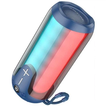 Портативная Bluetooth колонка Borofone BR33, BT5.3, TWS, AUX, USB, FM, TF, 10W, 1500mAh, 2h с LED подсветкой navy blue