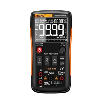Цифровий мультиметр ANENG Q1 автовибір True RMS 9999 відліків Black (709861)