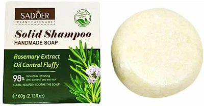 Твердый шампунь для жирных волос с экстрактом розмарина - Sadoer Solid Shampoo 60g (1376554-16192343)