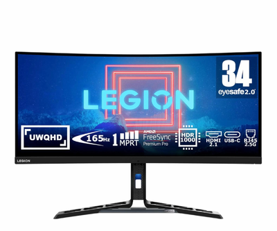 Монитор геймерский 34" 165Hz Lenovo Y34wz-30 безрамочный изогнутый