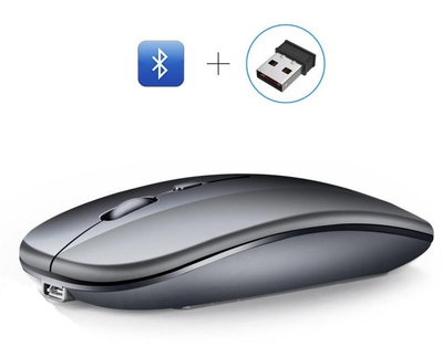Бездротова комп'ютерна bluetooth миша Wireless Mouse на акумуляторі сіра
