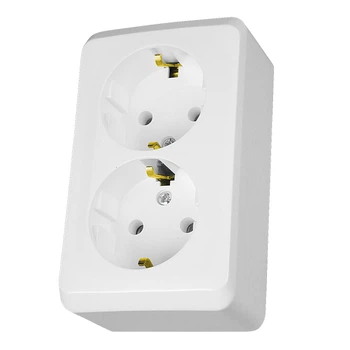 Розетка Schneider Electric Prima двойная с заземлением белая WDE001048