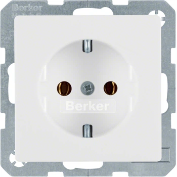 Розетка Berker Q.1/Q.3/Q.7 с заземлением полярная белизна 47436089