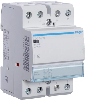 Контактор бесшумный Hager ESC440S 40A, 4НО, 230В