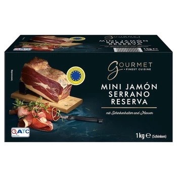 Хамон Gourmet mini Jamon Serrano Reserva в подарунковій упаковці + підставка + ніж 1 кг