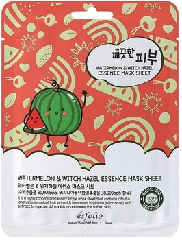 Тканевая маска для лица "Арбуз и гамамелис" - Esfolio Pure Skin Watermelon & Witch Hazel Essence Mask Sheet 25ml (25ml) (1240775-1049357364-2)