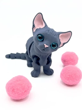 Котенок Сфинкс игрушка подвижная 3д